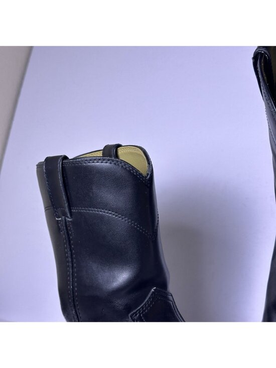 Justin Basic Leather Western Roper Boots Shoes Men Sz 11EE Black Cowboy Wear main image 11